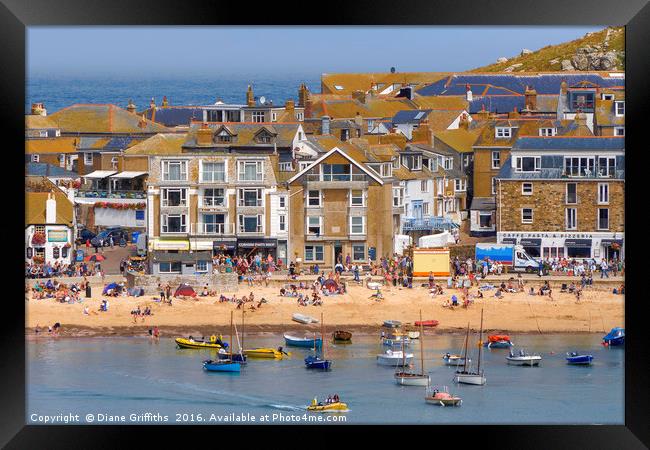 St Ives Harbour Framed Print by Diane Griffiths