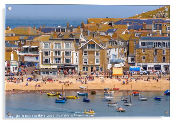 St Ives Harbour Acrylic by Diane Griffiths