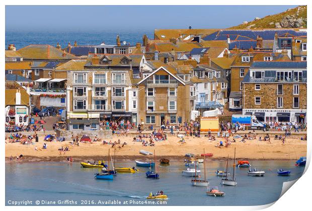 St Ives Harbour Print by Diane Griffiths