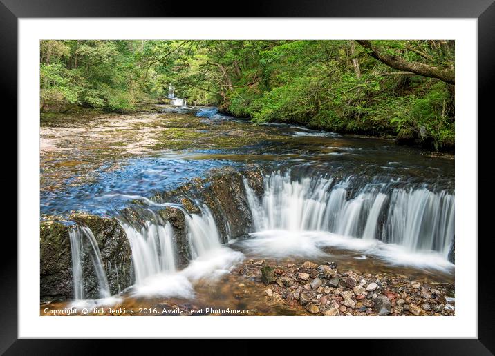 Horseshoe Falls River Neath Brecon Beacons Wales  Framed Mounted Print by Nick Jenkins