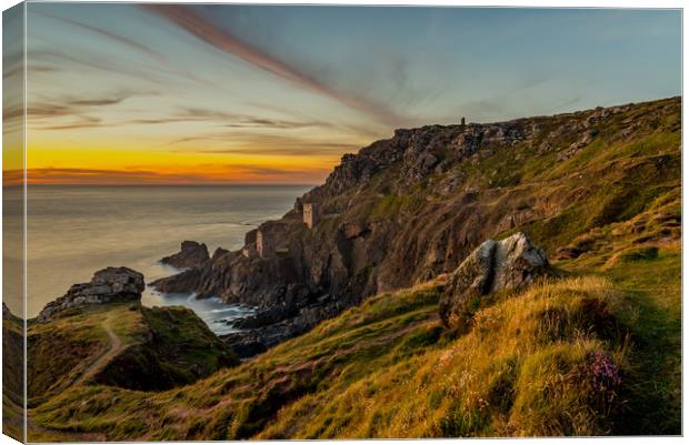 Botallack Sunset Canvas Print by Michael Brookes