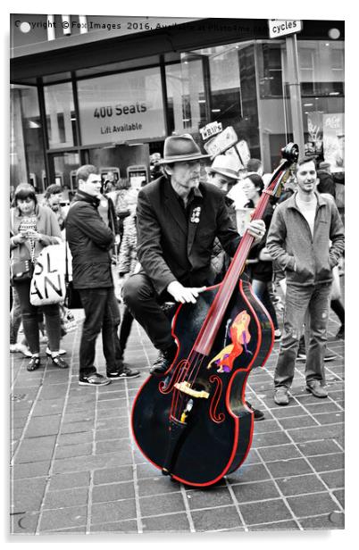 Musician in liverpool Acrylic by Derrick Fox Lomax