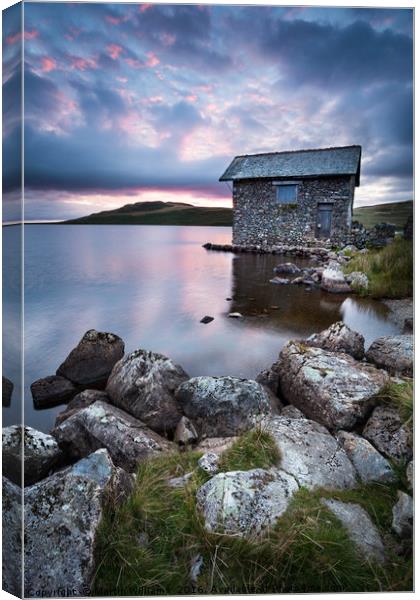 The Old Boathouse at Devoke Water, Lake District. Canvas Print by Martin Williams