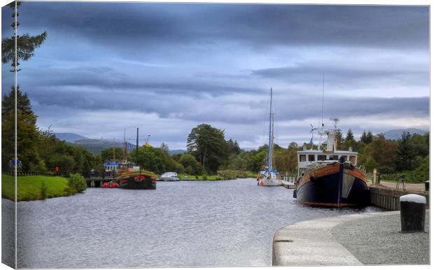 Stormy canal       Canvas Print by Peter Balfour