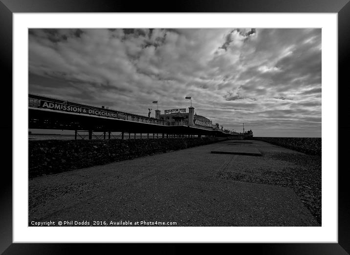 Brighton Pier Under the Clouds Framed Mounted Print by Phil Dodds