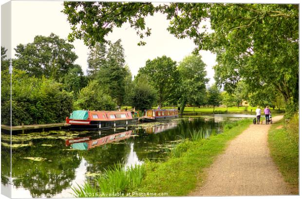 Canal boats on the Grand Western Canal  Canvas Print by Rosie Spooner