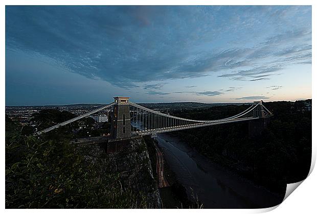 Clifton Suspension bridge at night Print by john english