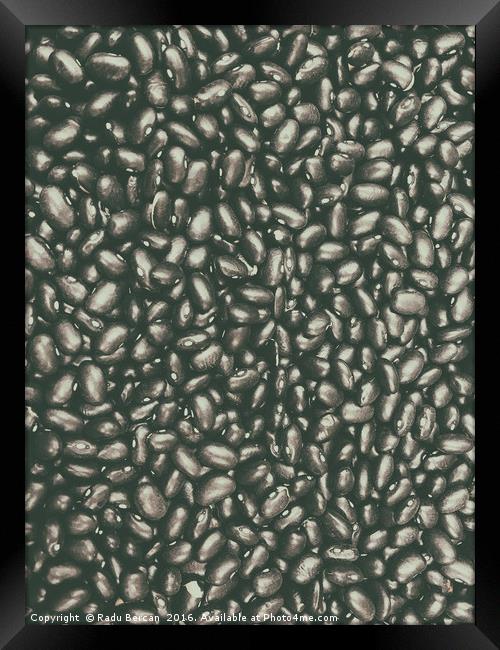 Group Of Black Beans Framed Print by Radu Bercan