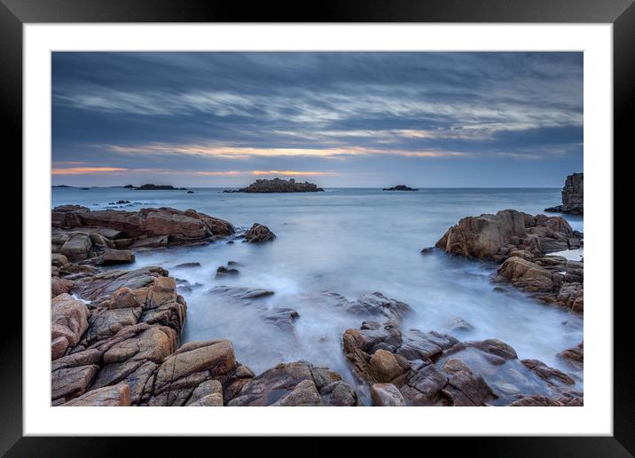Sunset at cobo bay  Framed Mounted Print by chris smith