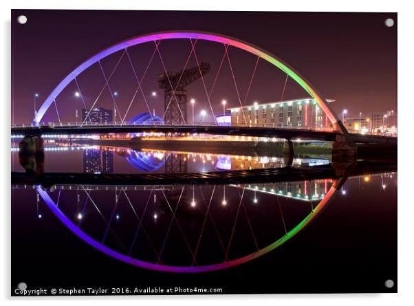 The Glasgow Riverfront Acrylic by Stephen Taylor