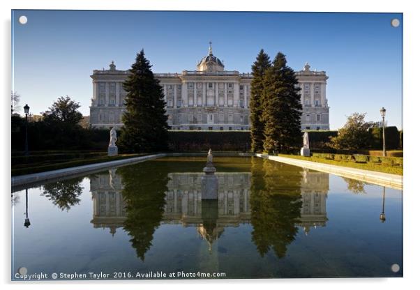 The Royal Palace of Madrid Acrylic by Stephen Taylor