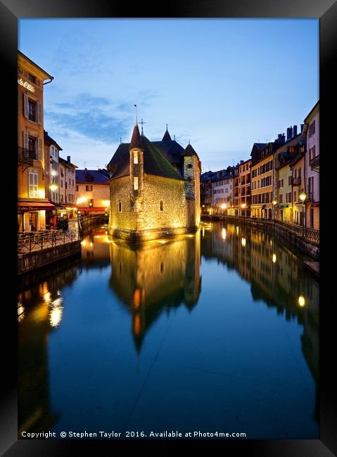 Palais de i'lle Annecy Framed Print by Stephen Taylor