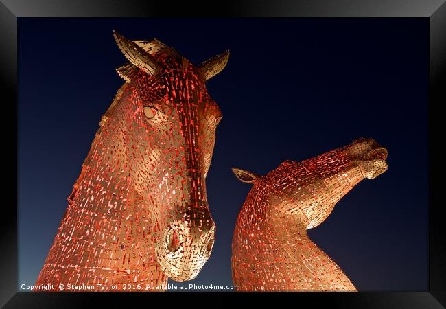 The Kelpies Framed Print by Stephen Taylor