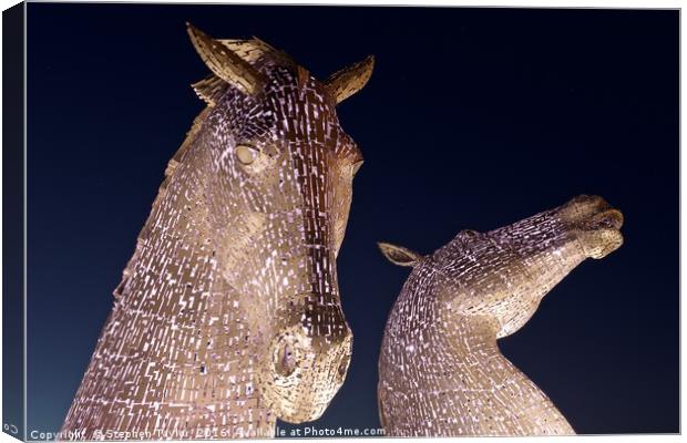 The Kelpies in Pink Canvas Print by Stephen Taylor