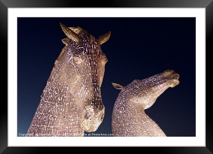 The Kelpies in Pink Framed Mounted Print by Stephen Taylor