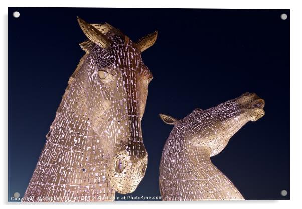 The Kelpies in Pink Acrylic by Stephen Taylor