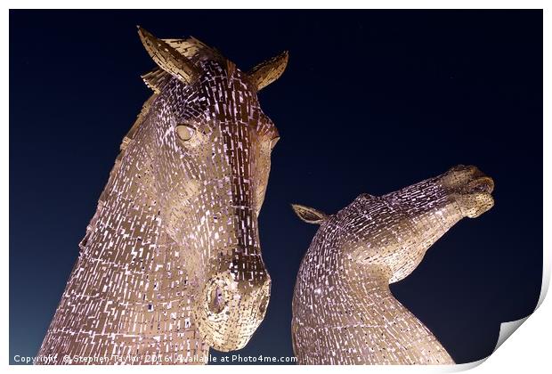 The Kelpies in Pink Print by Stephen Taylor