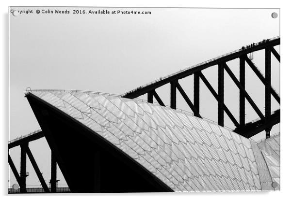 Sydney Opera House and Bridge Acrylic by Colin Woods