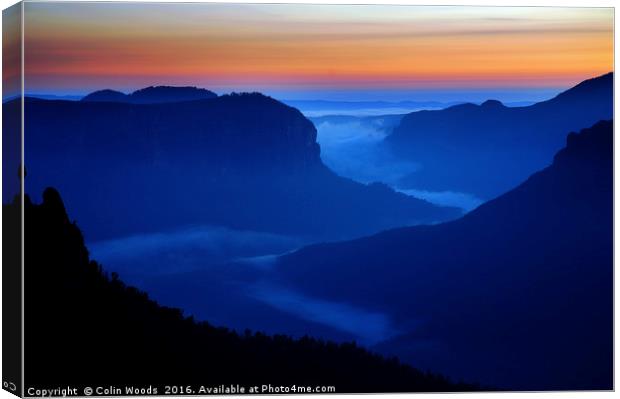 Blue Mountains In Australia Canvas Print by Colin Woods