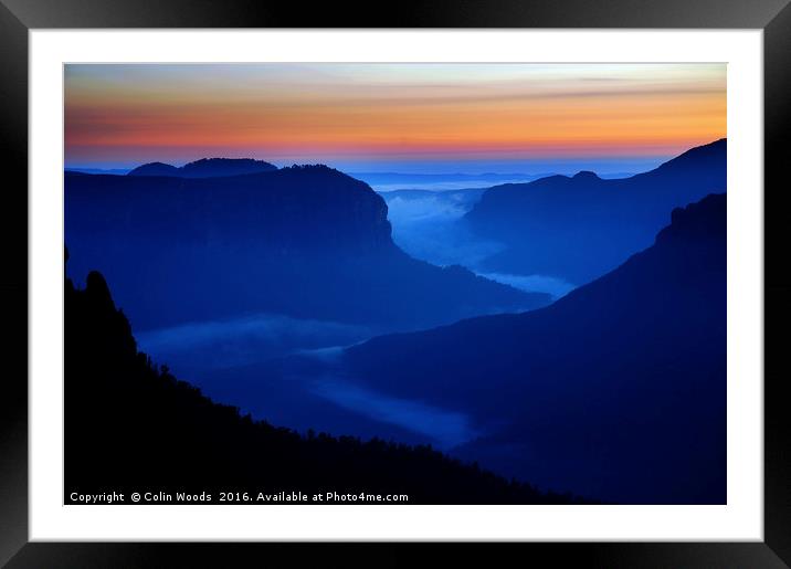Blue Mountains In Australia Framed Mounted Print by Colin Woods