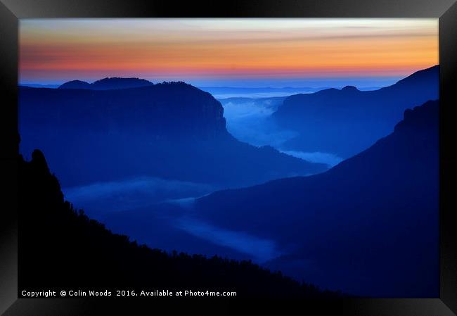 Blue Mountains In Australia Framed Print by Colin Woods