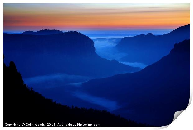 Blue Mountains In Australia Print by Colin Woods