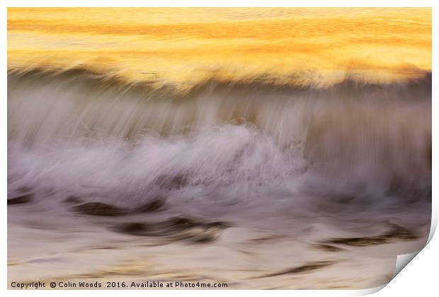 Wave Breaking in Morning Light Print by Colin Woods