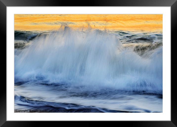 Breaking wave at dawn Framed Mounted Print by Colin Woods