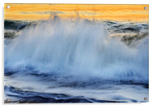 Breaking wave at dawn Acrylic by Colin Woods