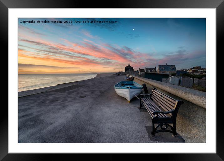 Stunning Sunset Over Chesil Cove Framed Mounted Print by Helen Hotson