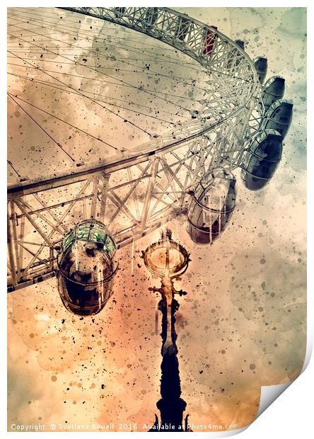 London Eye Print by Svetlana Sewell