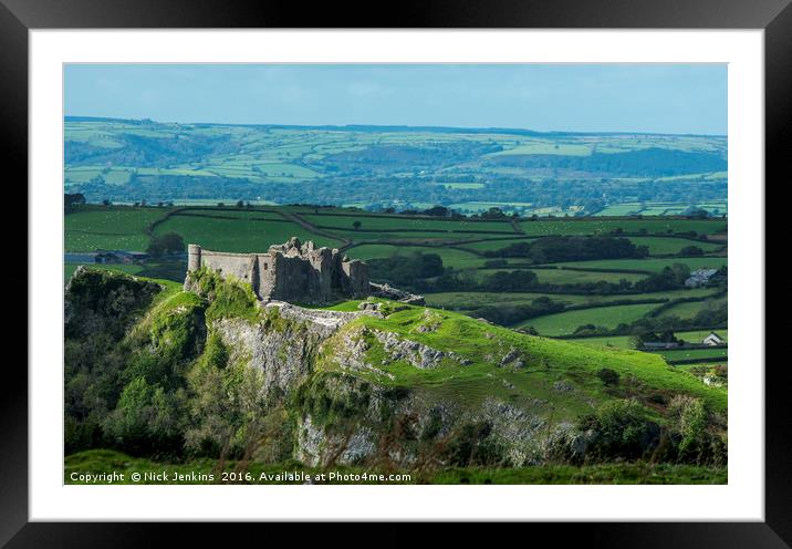 Carreg Cennen Castle Brecon Beacons Framed Mounted Print by Nick Jenkins