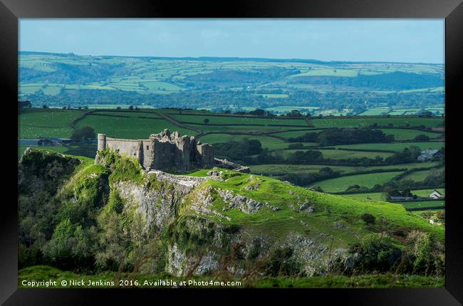 Carreg Cennen Castle Brecon Beacons Framed Print by Nick Jenkins