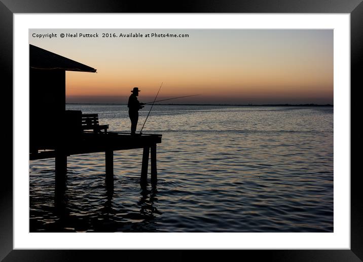 Fishing at Dawn Framed Mounted Print by Neal P