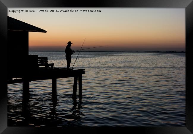 Fishing at Dawn Framed Print by Neal P