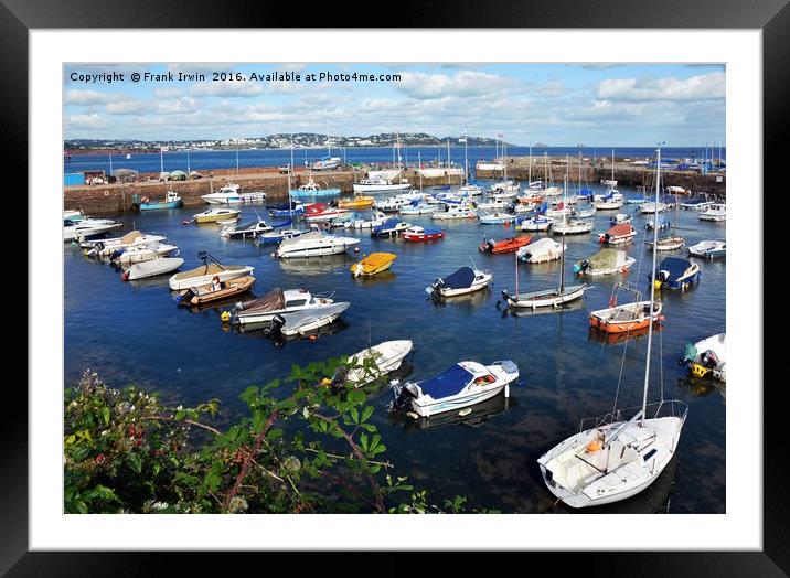 The serene, sunblessed Paignton Harbour Framed Mounted Print by Frank Irwin