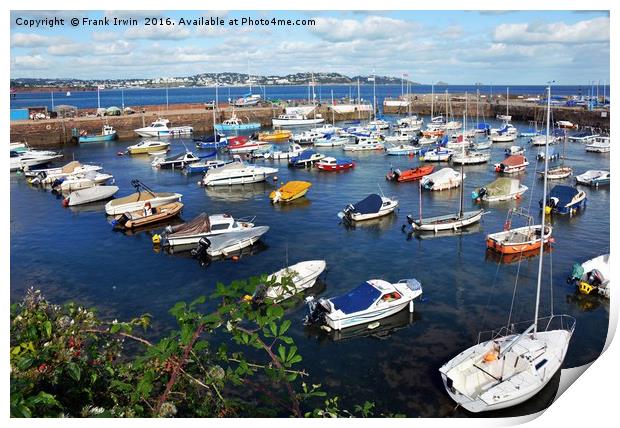 The serene, sunblessed Paignton Harbour Print by Frank Irwin