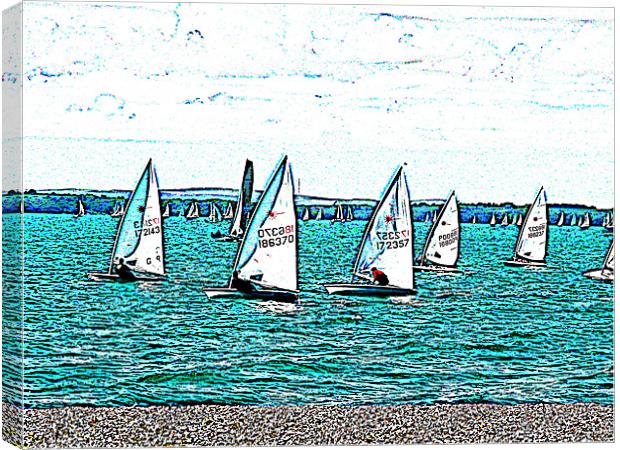 Solent sail boats Canvas Print by Ian Jeffrey