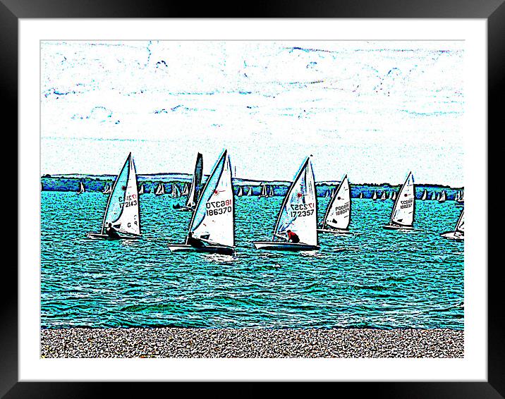 Solent sail boats Framed Mounted Print by Ian Jeffrey
