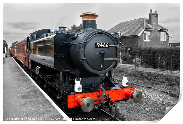 Steam locomotive 9466 Print by John Boekee