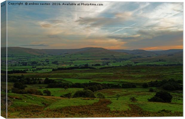 SUNSET DALES Canvas Print by andrew saxton