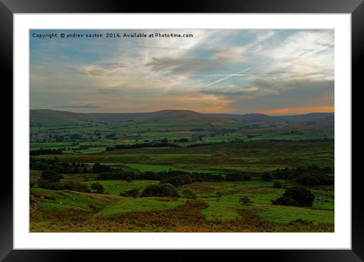 SUNSET DALES Framed Mounted Print by andrew saxton