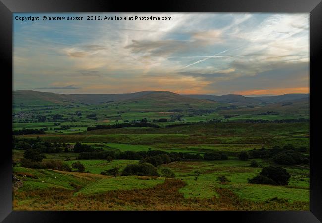 SUNSET DALES Framed Print by andrew saxton