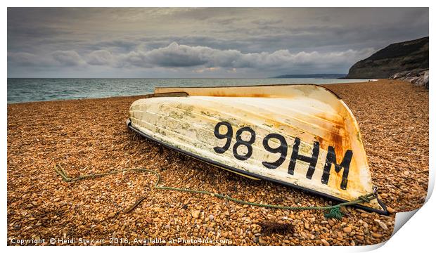 Upturned Fishing Boat, Dorset Print by Heidi Stewart