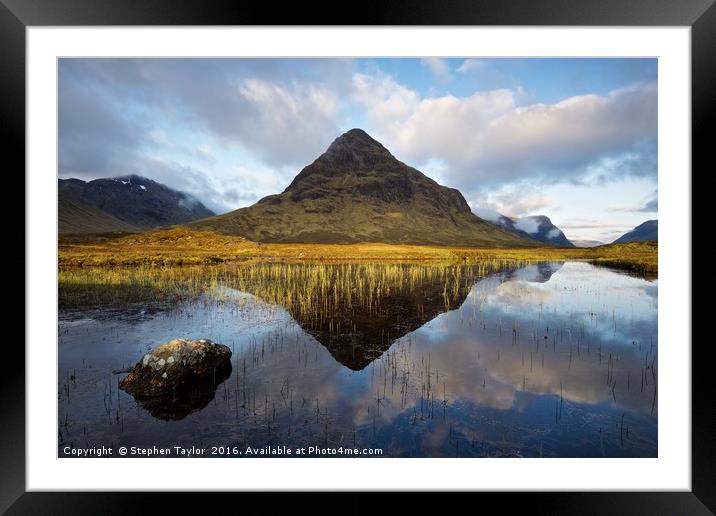 First light at Lochan Na Fola Framed Mounted Print by Stephen Taylor