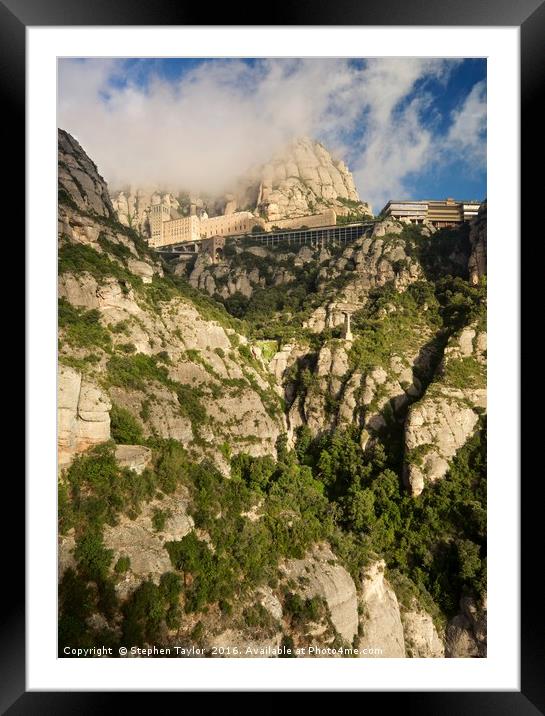 Montserrat Mountain Mist Framed Mounted Print by Stephen Taylor
