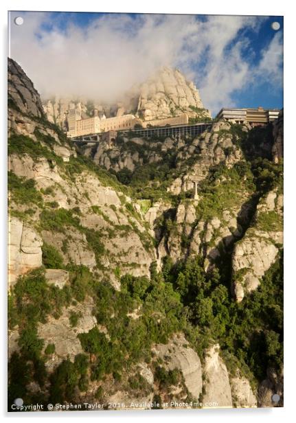 Montserrat Mountain Mist Acrylic by Stephen Taylor