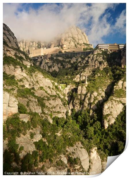 Montserrat Mountain Mist Print by Stephen Taylor
