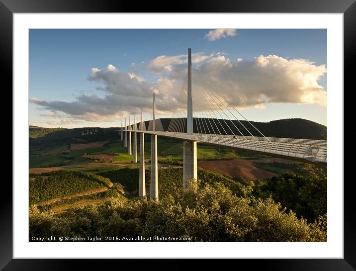 Millau Viaduct Framed Mounted Print by Stephen Taylor