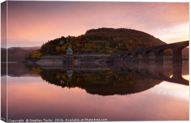Sunrise in the Elan Valley Canvas Print by Stephen Taylor